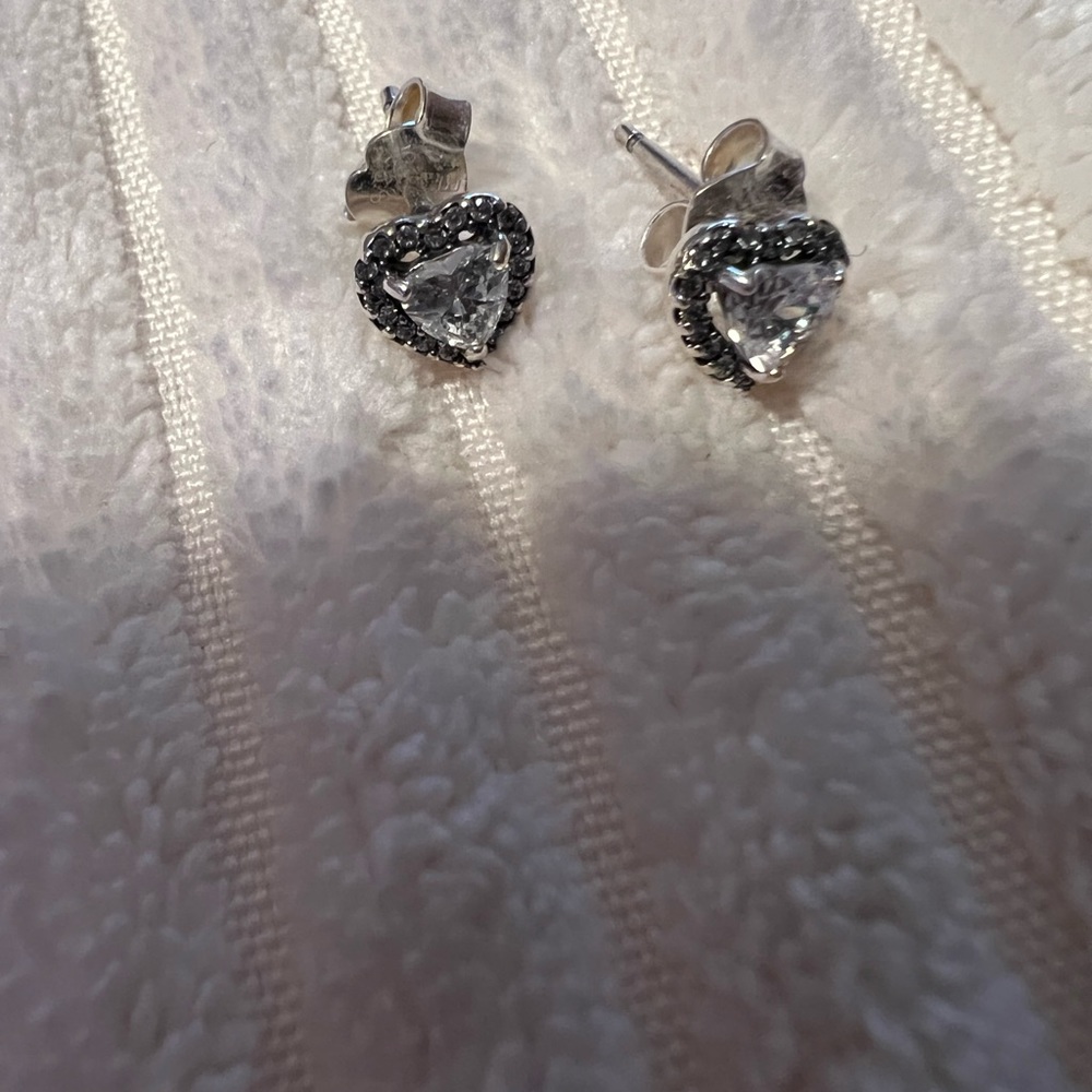 Pandora heart shaped earrings